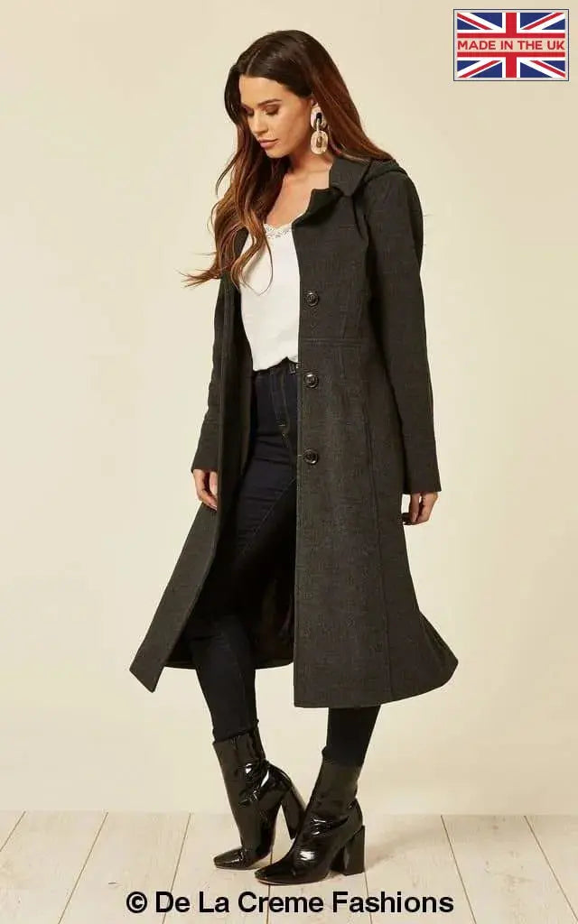 Beatrice Wool And Cashmere Hooded Mid Length Coat