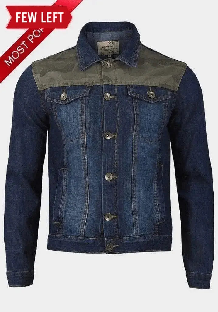 Jean jacket with camo sleeves online