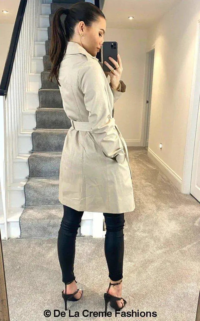 Anastasia Cotton Blend Belted Trench Coat