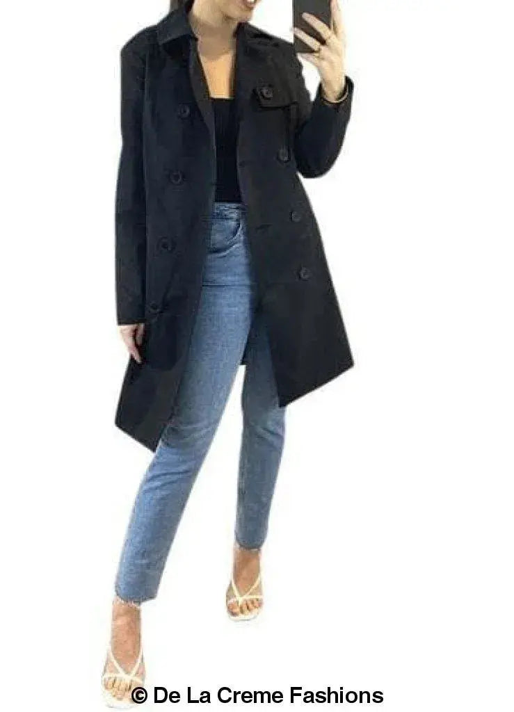 Anastasia Cotton Blend Belted Trench Coat