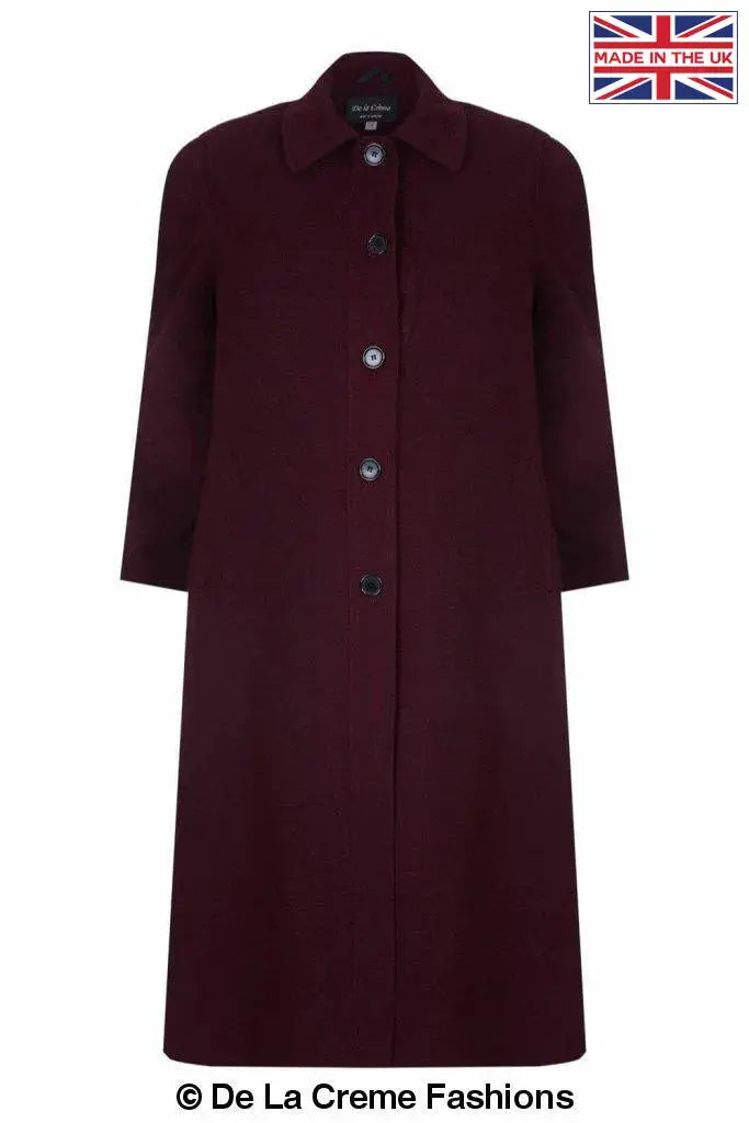 De La Creme - Womens Wool & Cashmere Blend Plus Size Long Coat