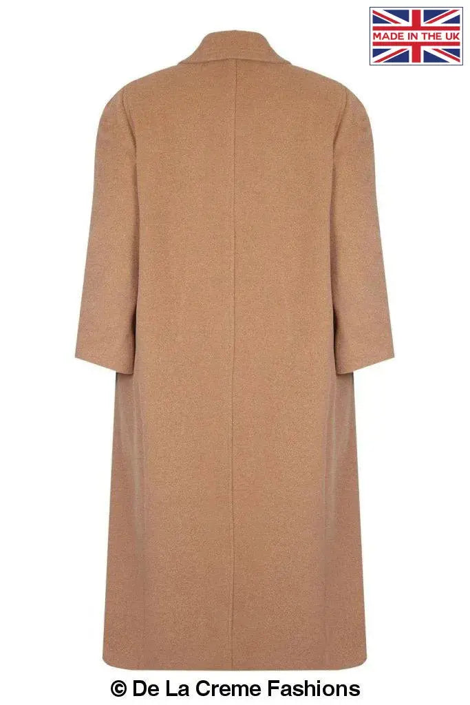 De La Creme - Womens Wool & Cashmere Blend Plus Size Long Coat