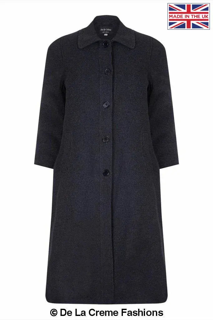 De La Creme - Womens Wool & Cashmere Blend Plus Size Long Coat