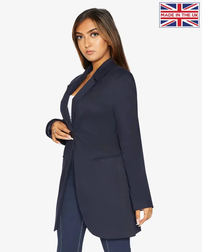 De La Creme Womens Nadine Formal Longline Blazer