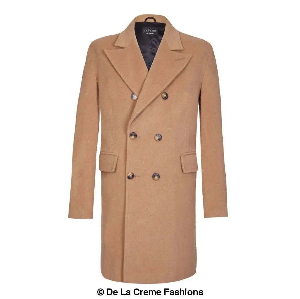 De La Creme MAN - Men's Wool Blend Double Breasted Overcoat