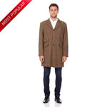 De La Creme MAN - Mens Wool Blend Herringbone Design Crombie Coat