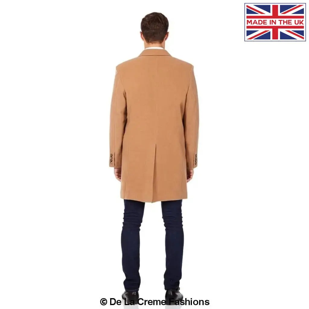 De La Creme MAN - Wool Blend Single Breasted Retro Mod Crombie Coat