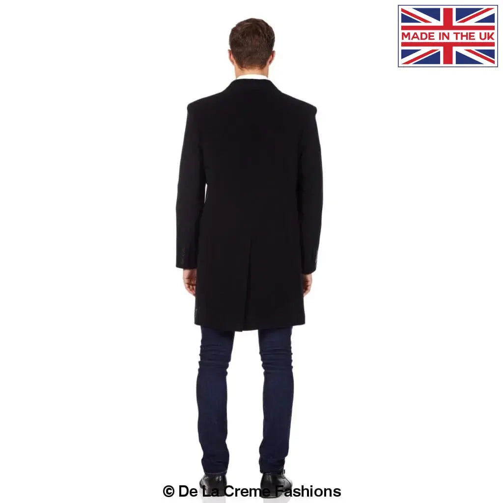 De La Creme MAN - Wool Blend Single Breasted Retro Mod Crombie Coat