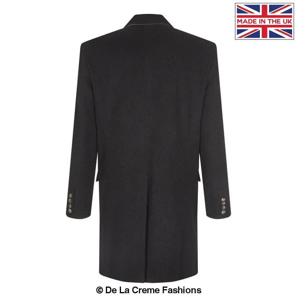 De La Creme MAN - Wool Blend Single Breasted Retro Mod Crombie Coat