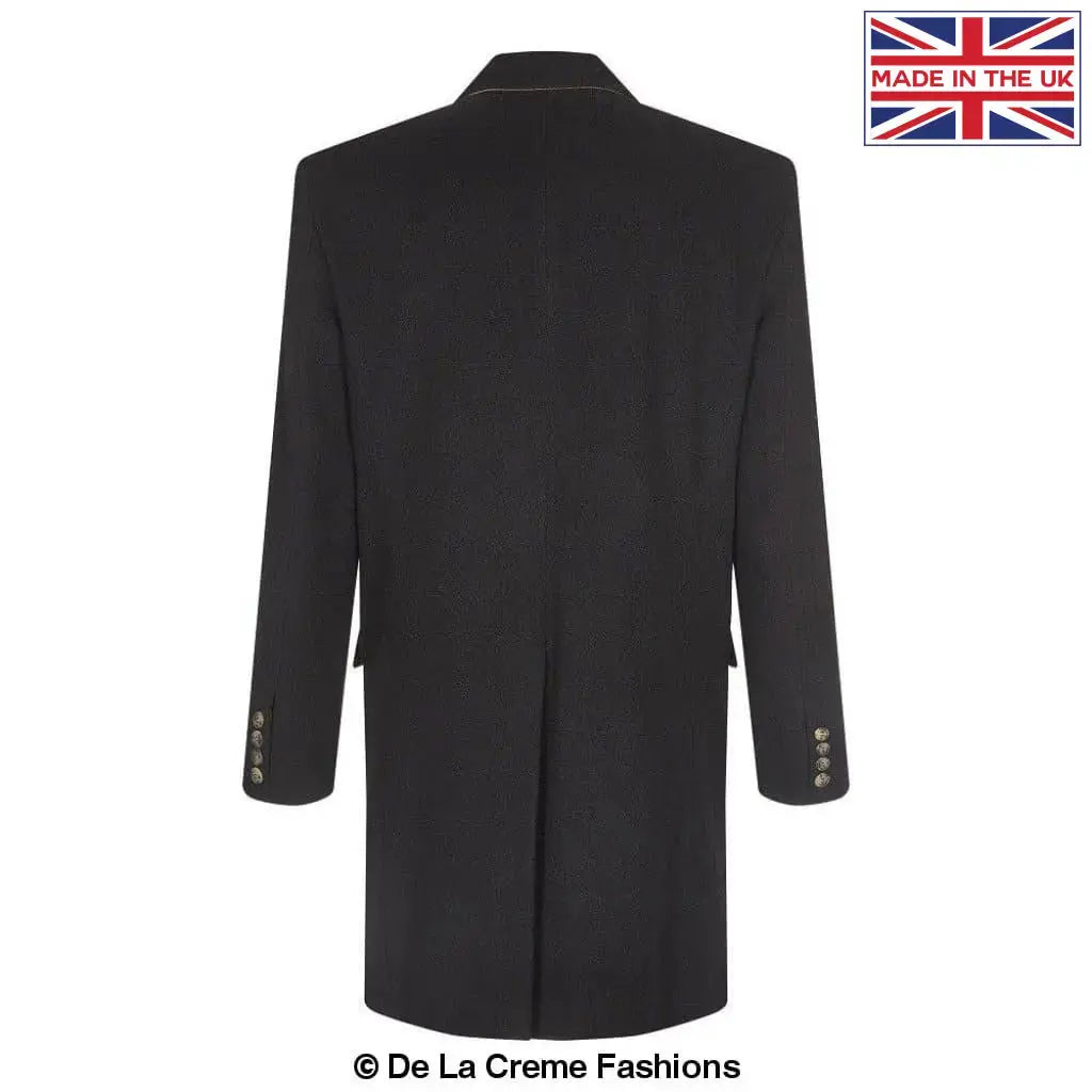De La Creme MAN - Wool Blend Single Breasted Retro Mod Crombie Coat