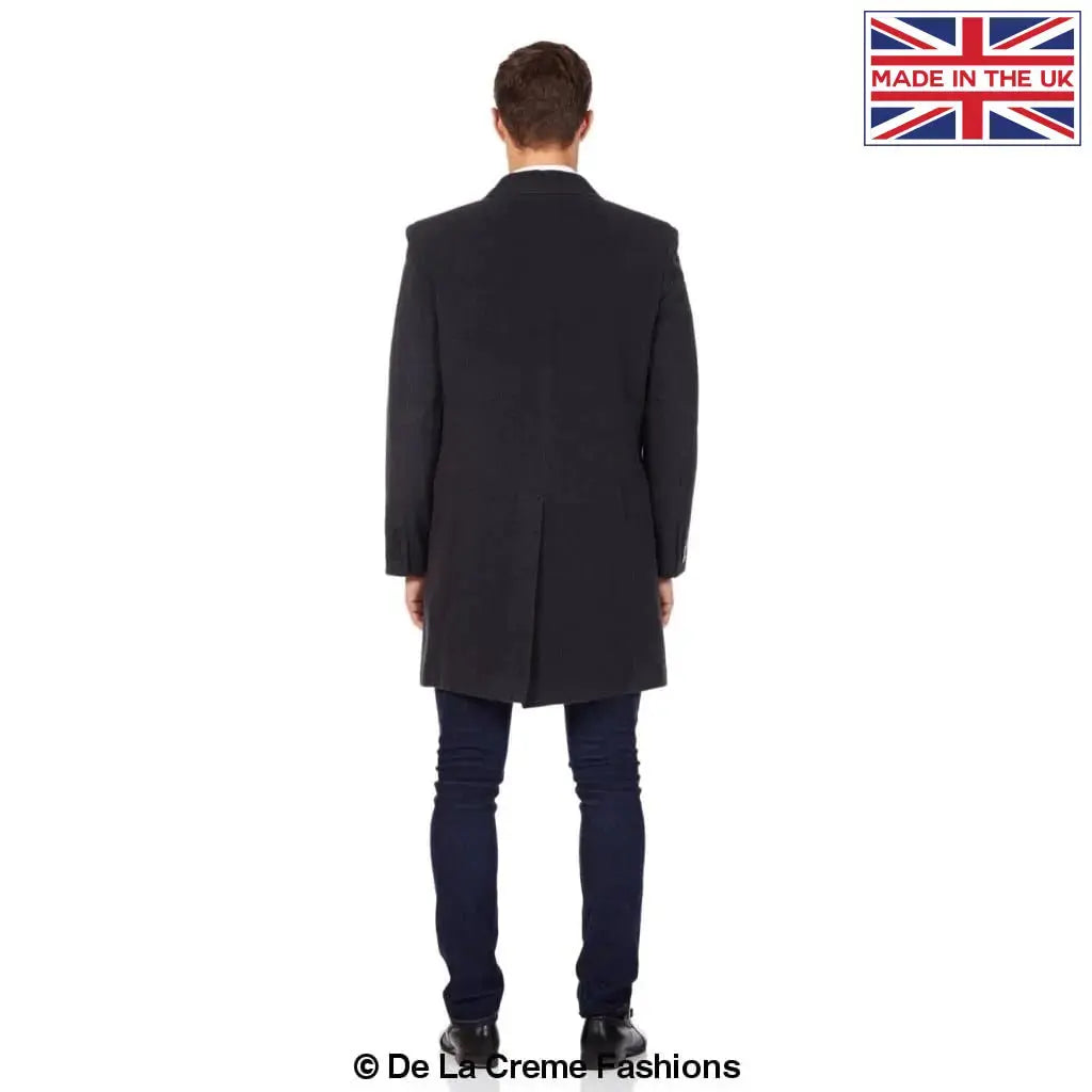 De La Creme MAN - Wool Blend Single Breasted Retro Mod Crombie Coat