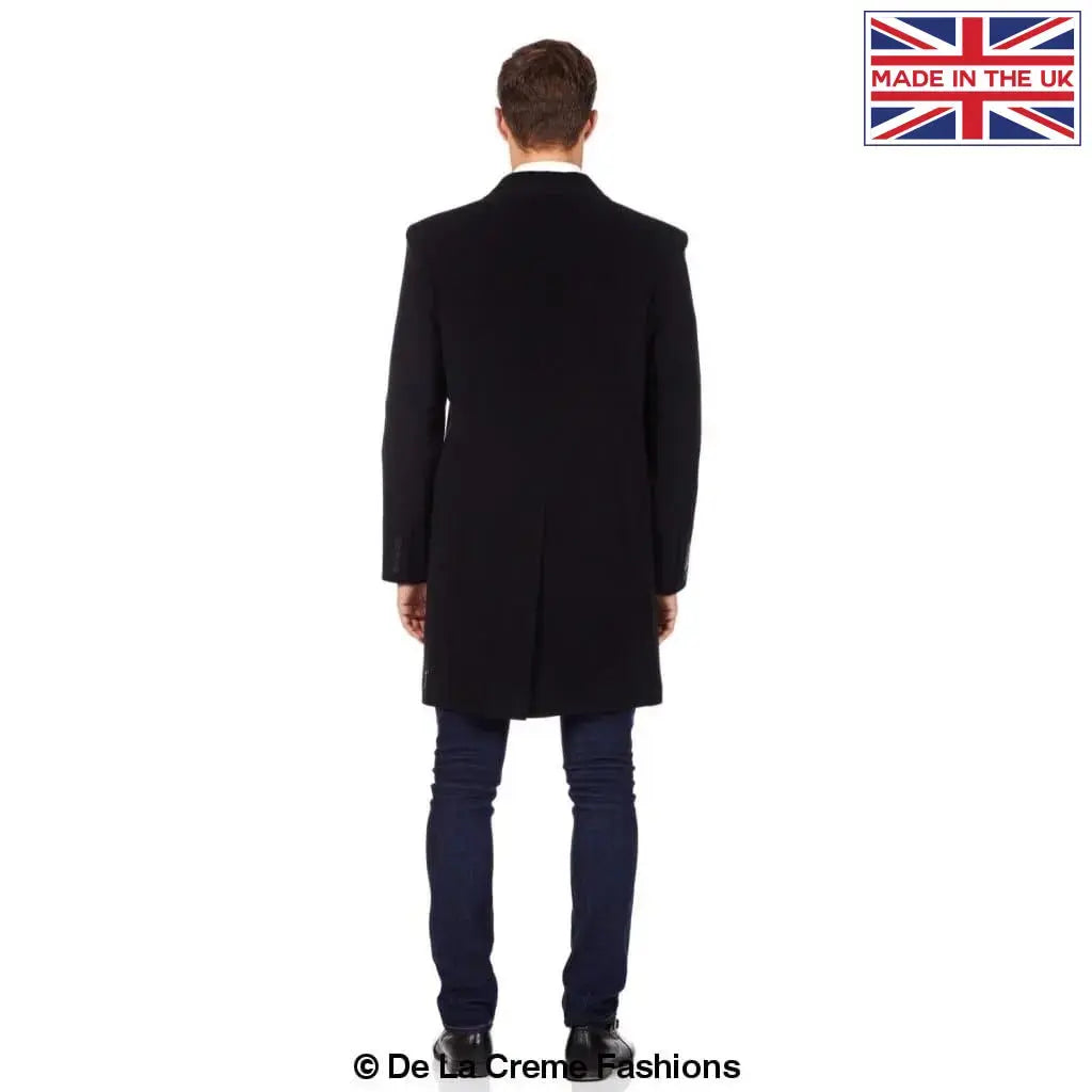 De La Creme MAN - Wool Blend Single Breasted Retro Mod Crombie Coat