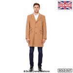 De La Creme MAN - Wool Blend Single Breasted Retro Mod Crombie Coat