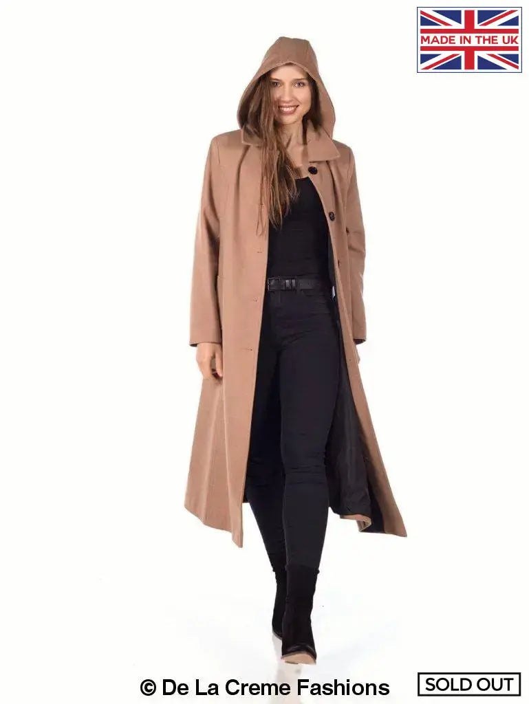 De La Creme - Womens Longline Hooded Winter Coat