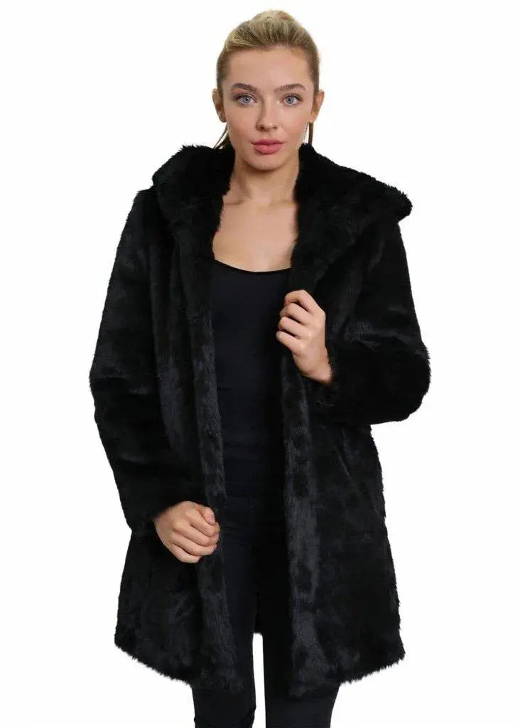 Women's faux fur hooded winter jacket hotsell