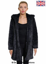 De La Creme - Women's Luxury Faux Fur Jacket Ladies Hooded Winter Coat