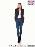 De La Creme - Women's Military Style Pea Coat