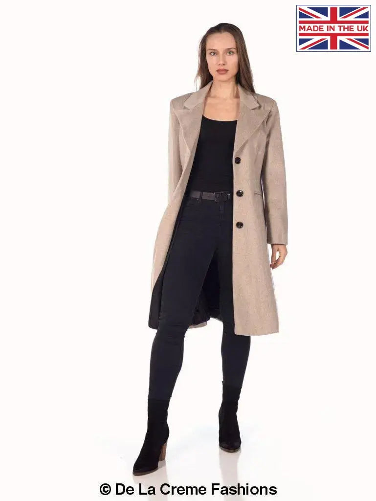 De La Creme - Women's Mohair Blend Longline Winter Coat
