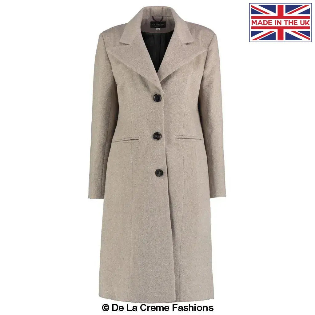 De La Creme - Women's Mohair Blend Longline Winter Coat