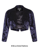 De La Creme - Womens Open Front Velvet Bolero