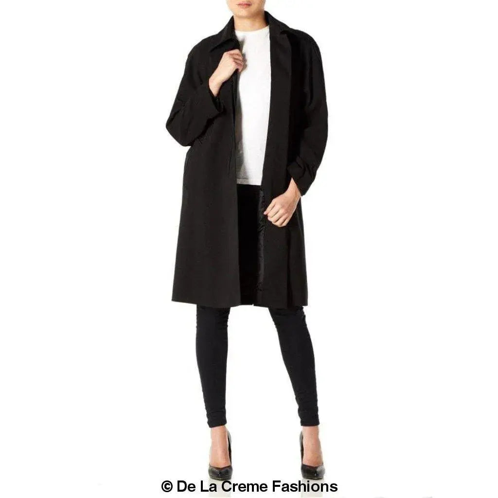 De La Creme - Womens Oversized Knee Length Plus Size Mac