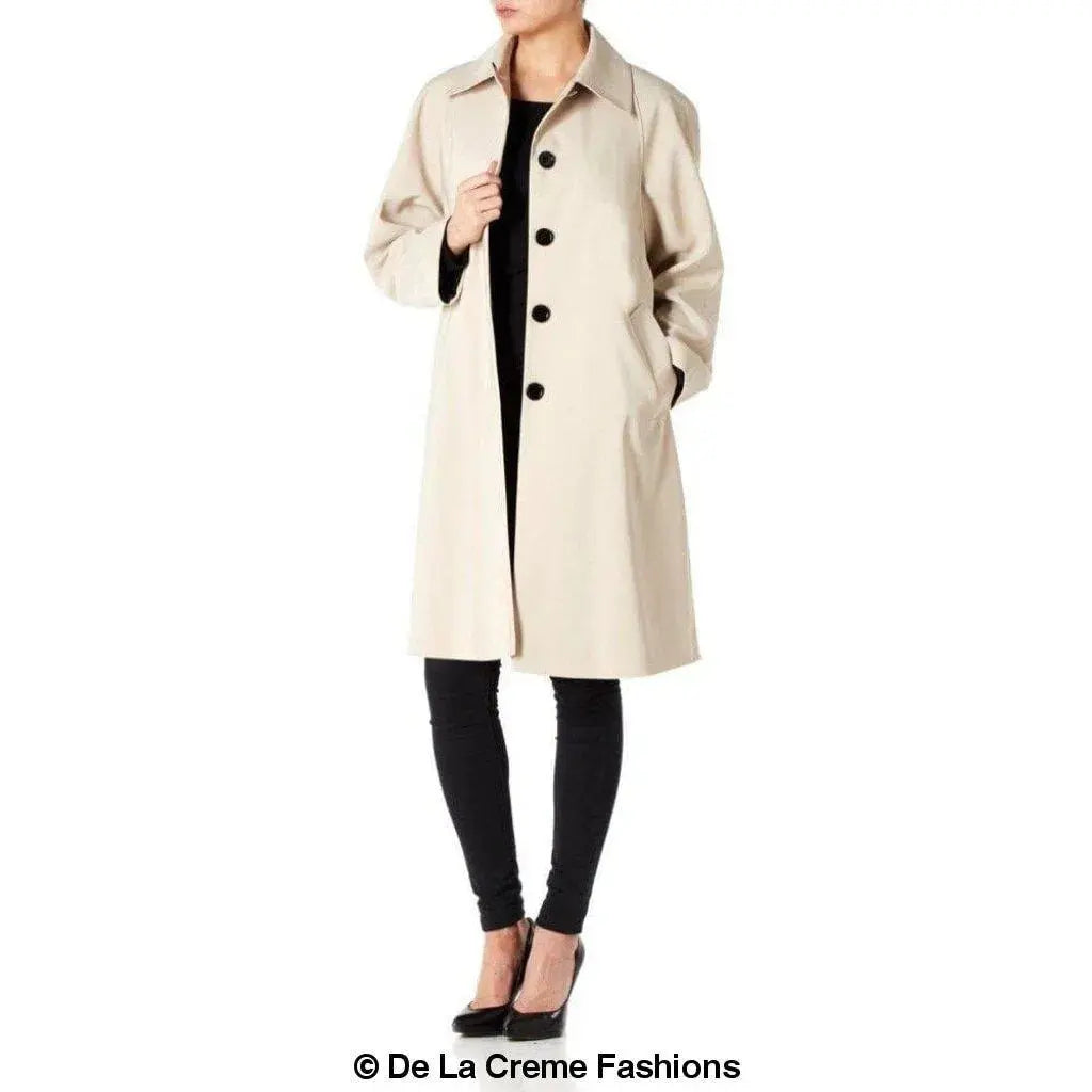 De La Creme - Womens Oversized Knee Length Plus Size Mac