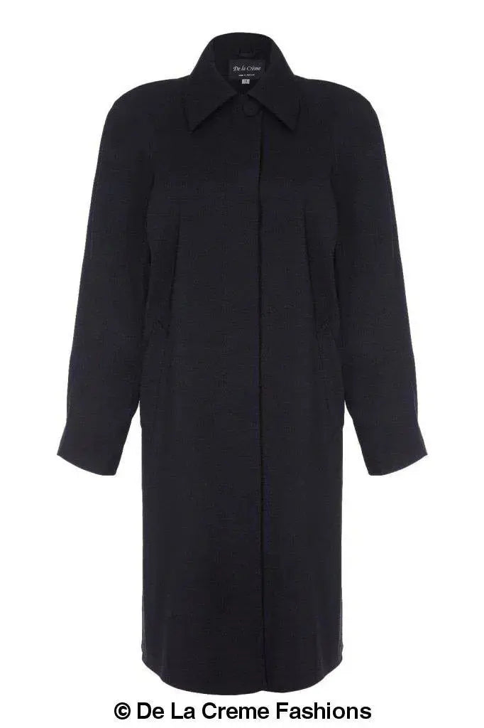 De La Creme - Womens Oversized Knee Length Plus Size Mac