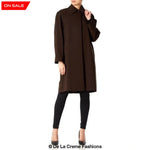 De La Creme - Womens Oversized Knee Length Plus Size Mac