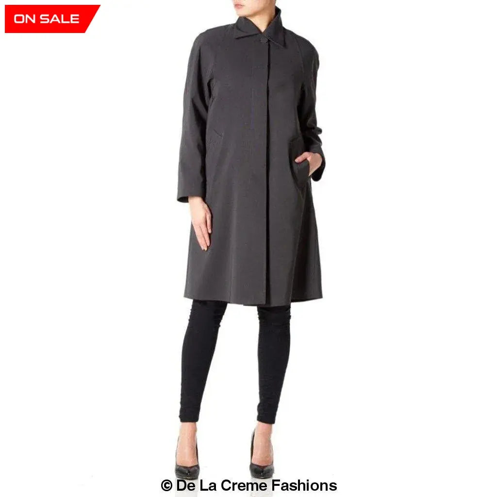 De La Creme - Womens Oversized Knee Length Plus Size Mac