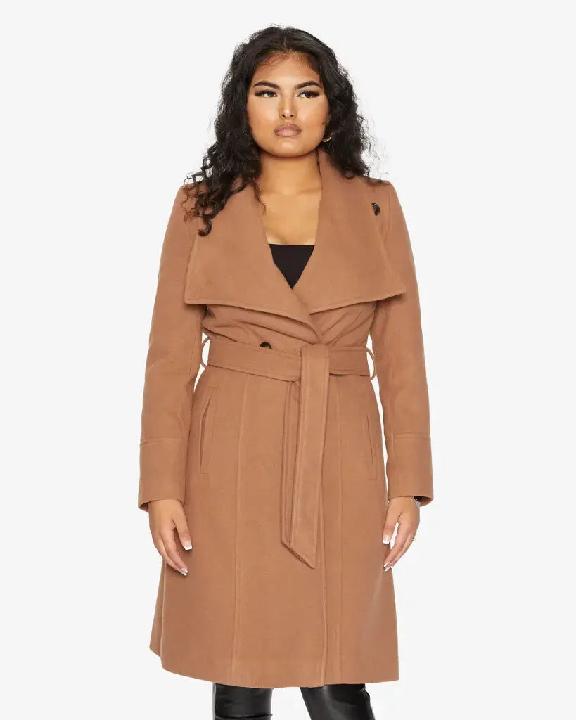 Harpreet Waterfall Lapel Double Breasted Duster Coat