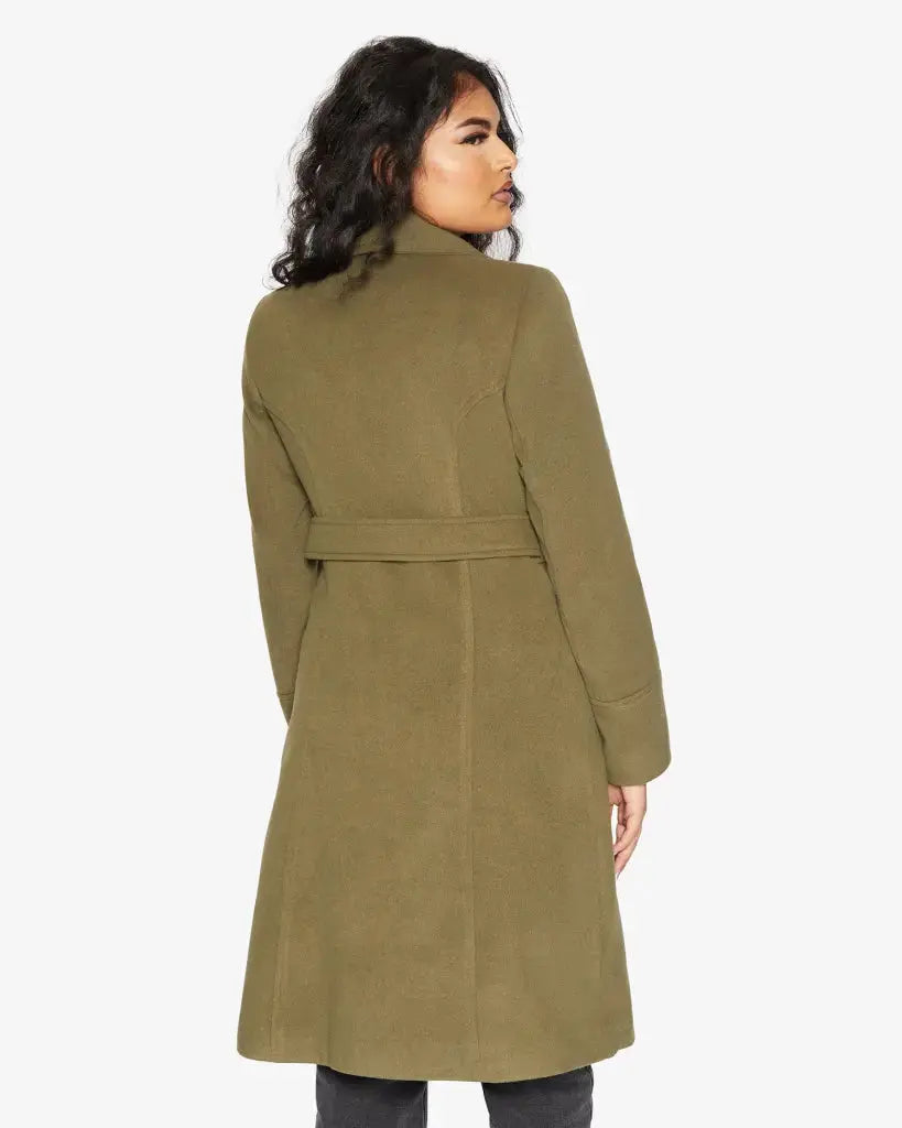 Harpreet Waterfall Lapel Double Breasted Duster Coat