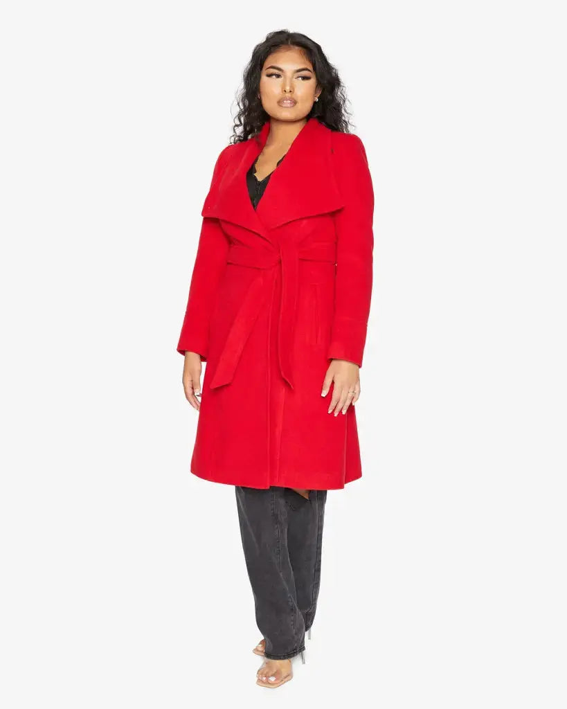 Harpreet Waterfall Lapel Double Breasted Duster Coat