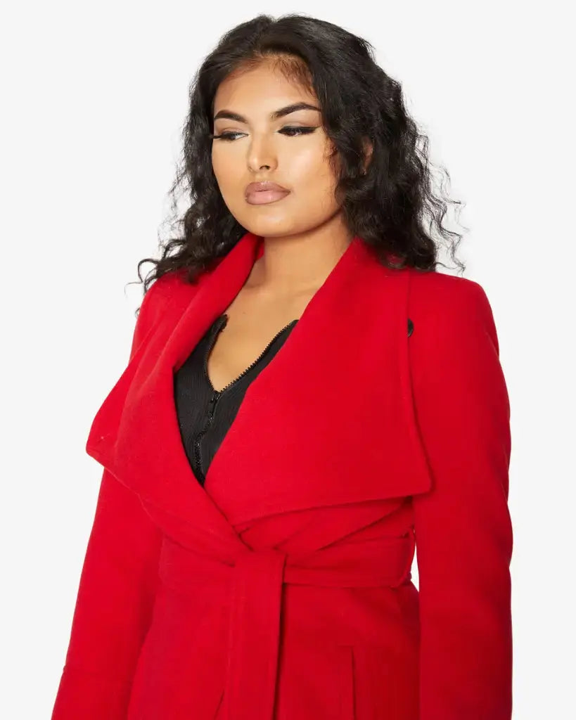 Harpreet Waterfall Lapel Double Breasted Duster Coat