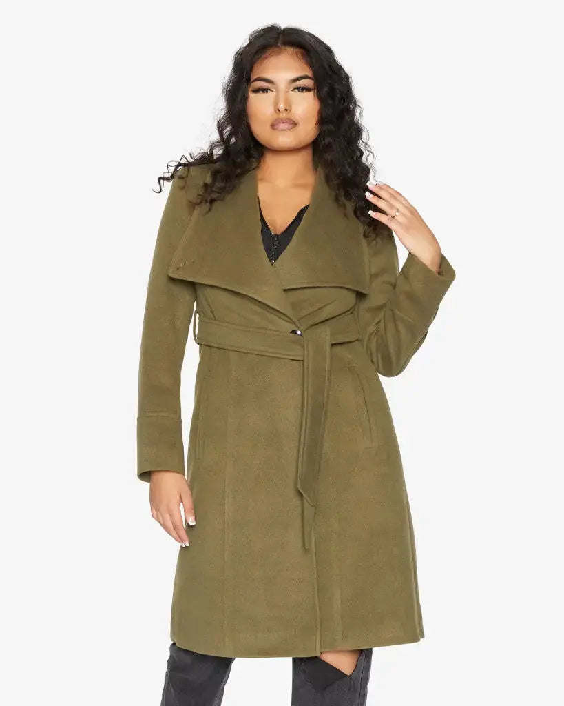 Harpreet Waterfall Lapel Double Breasted Duster Coat