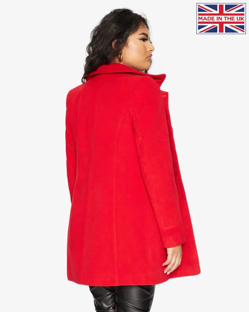 Womens Wool Blend Hip Length Covert Coat