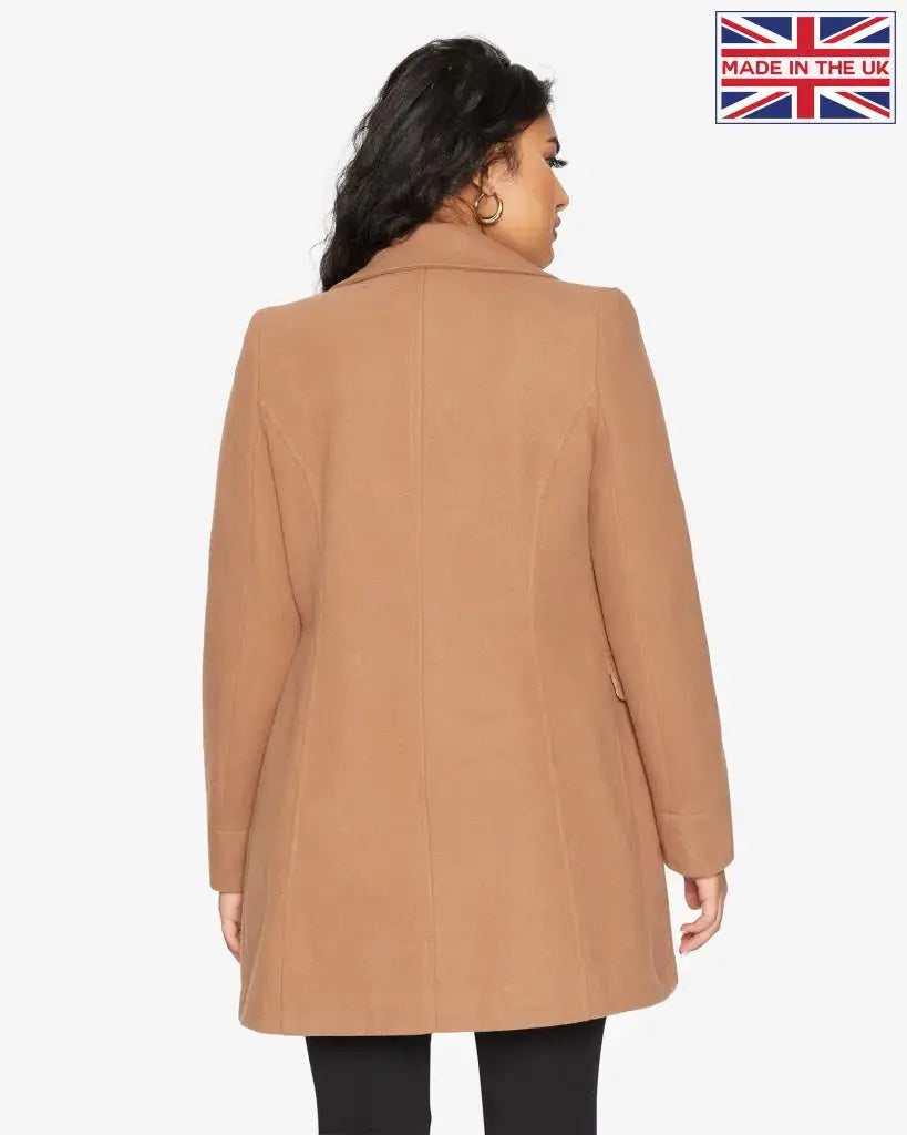 Womens Wool Blend Hip Length Covert Coat