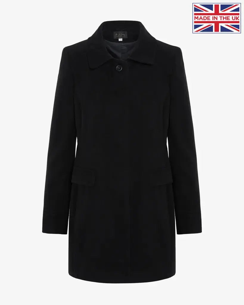 Womens Wool Blend Hip Length Covert Coat