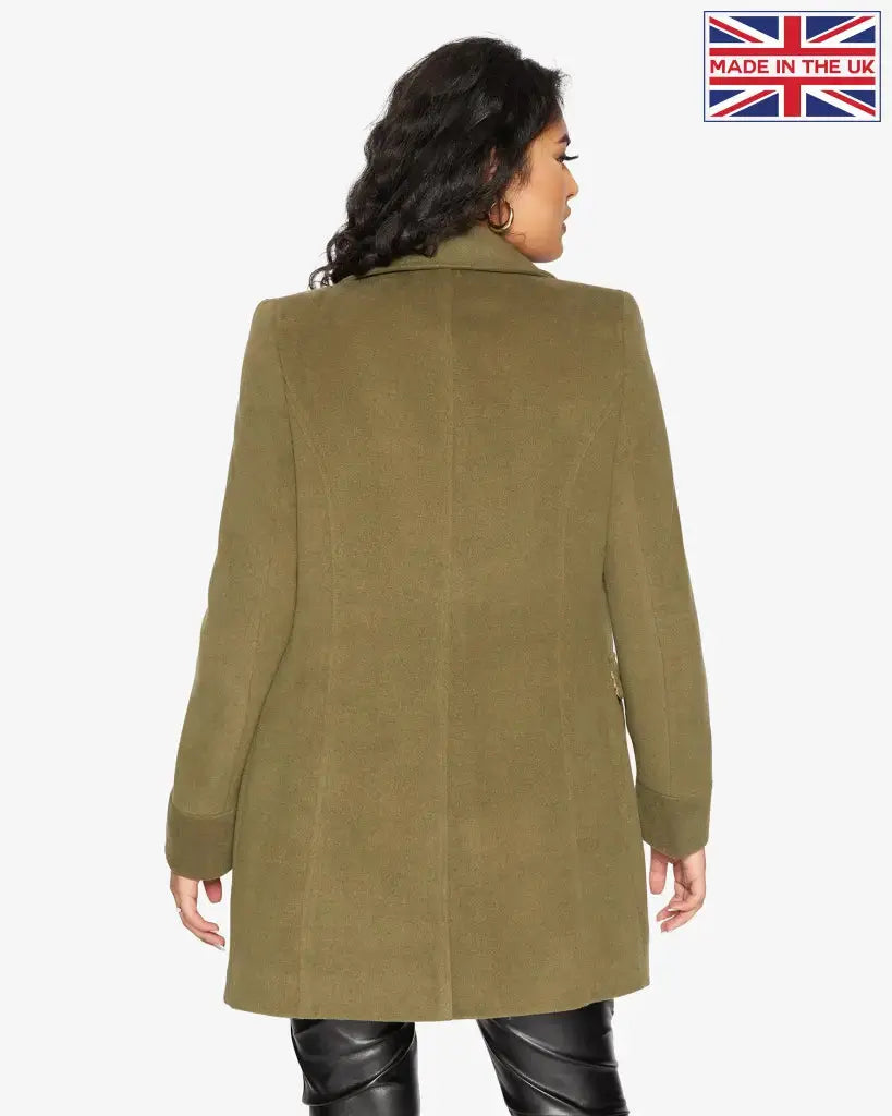 Womens Wool Blend Hip Length Covert Coat