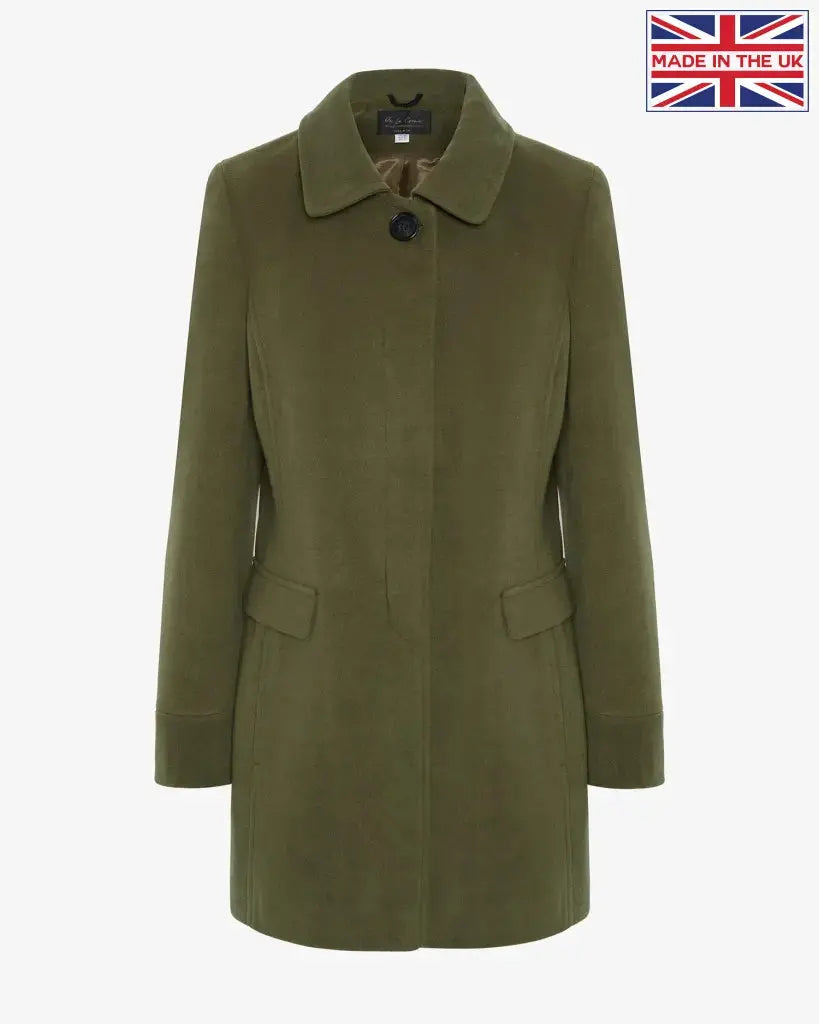 Womens Wool Blend Hip Length Covert Coat