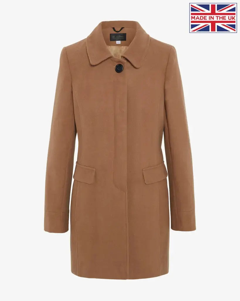 Womens Wool Blend Hip Length Covert Coat