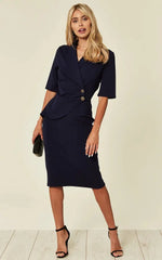 Diane Wrap Blazer Dress Uk 10/eu 38/us 6 / Navy