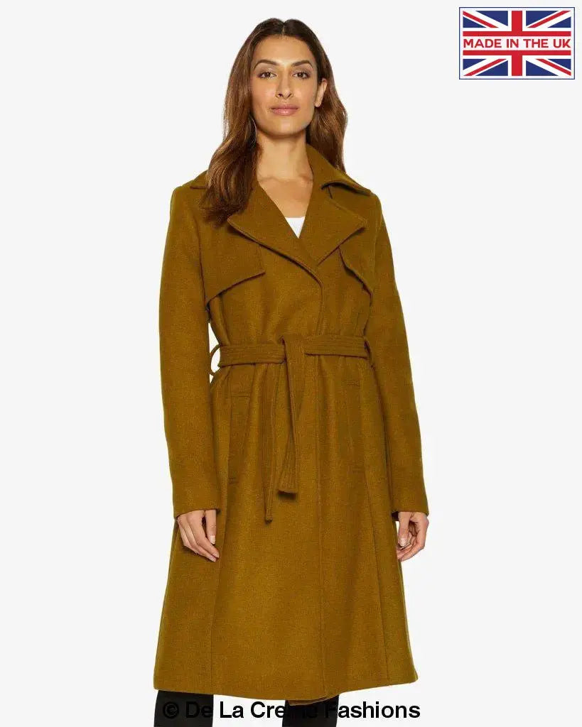 Dina Lapel Collar Duster Coat With Belt