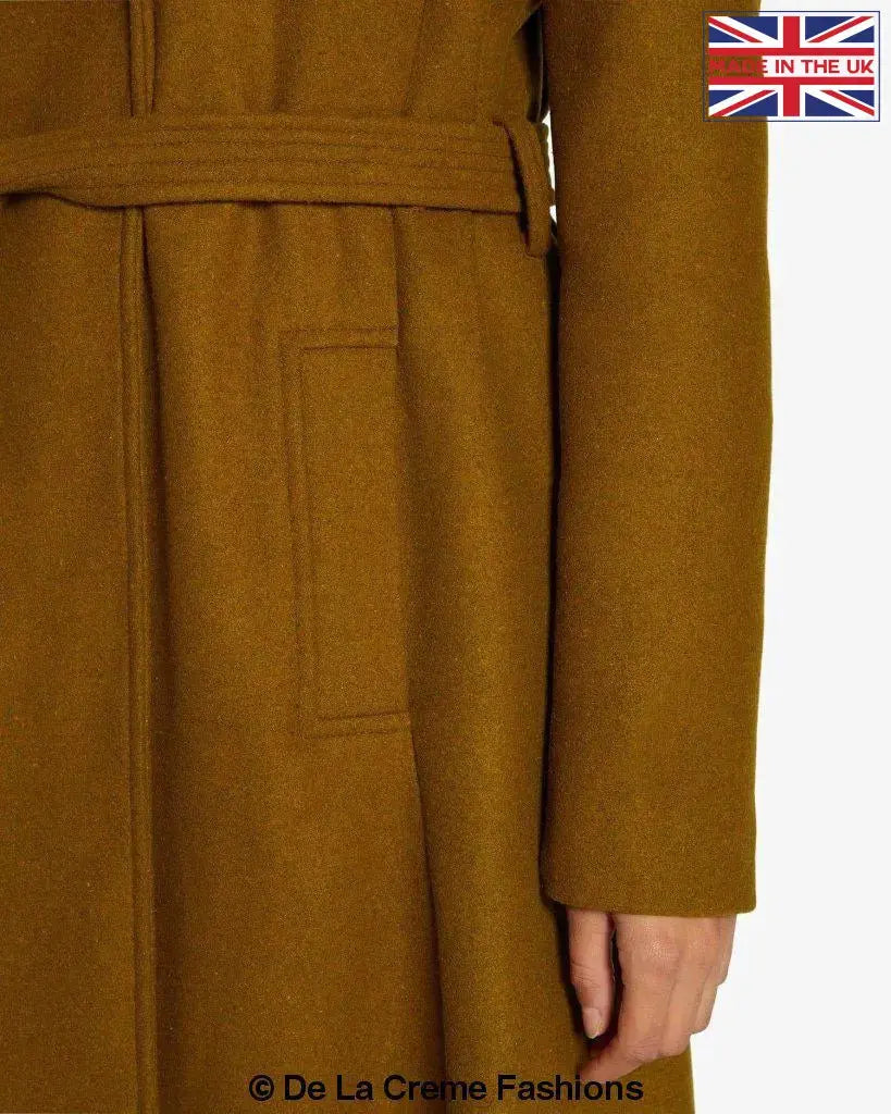 Dina Lapel Collar Duster Coat With Belt