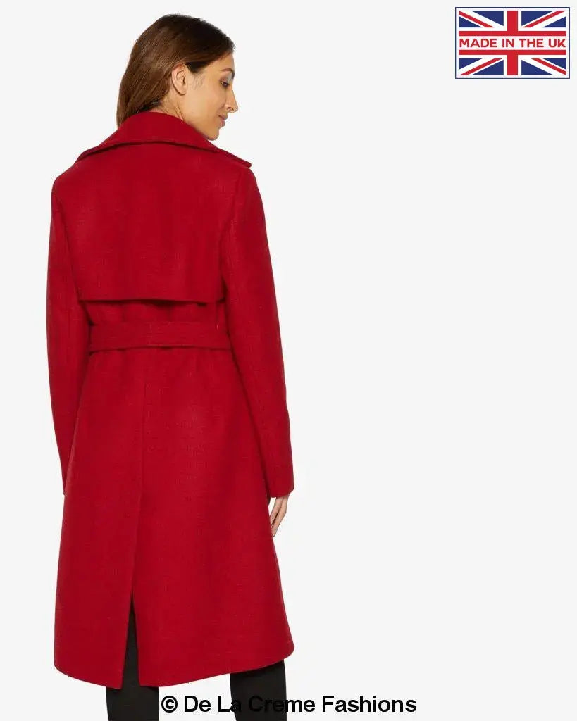 Dina Lapel Collar Duster Coat With Belt