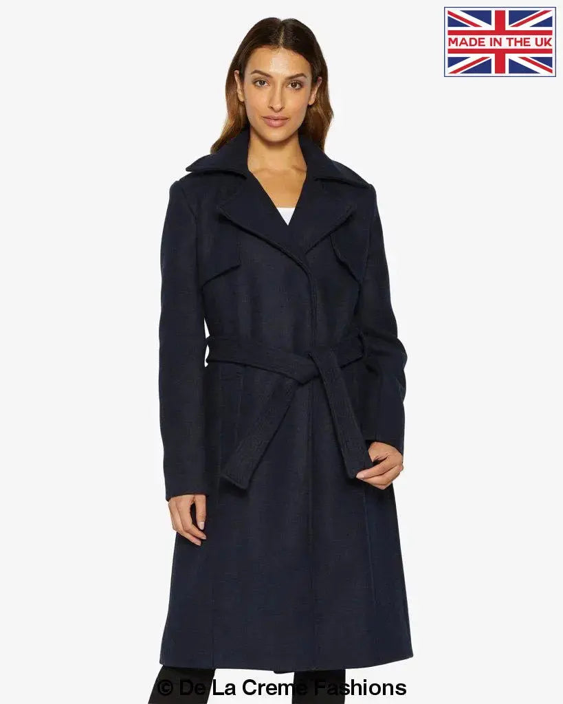 Dina Lapel Collar Duster Coat With Belt