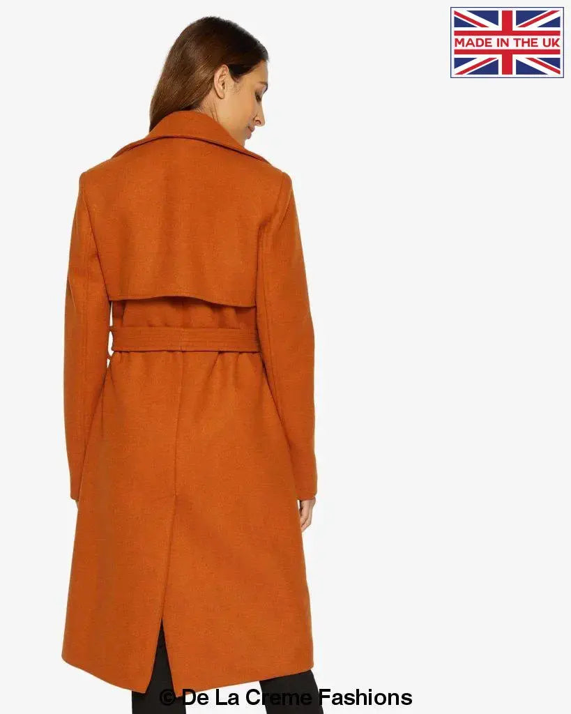 Dina Lapel Collar Duster Coat With Belt