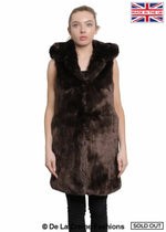 De La Creme - Women's Faux Fur Hooded Gilet