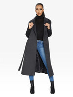 Belted Longline Duster Coat (2024) Grey / Uk 20/eu 48/us 16