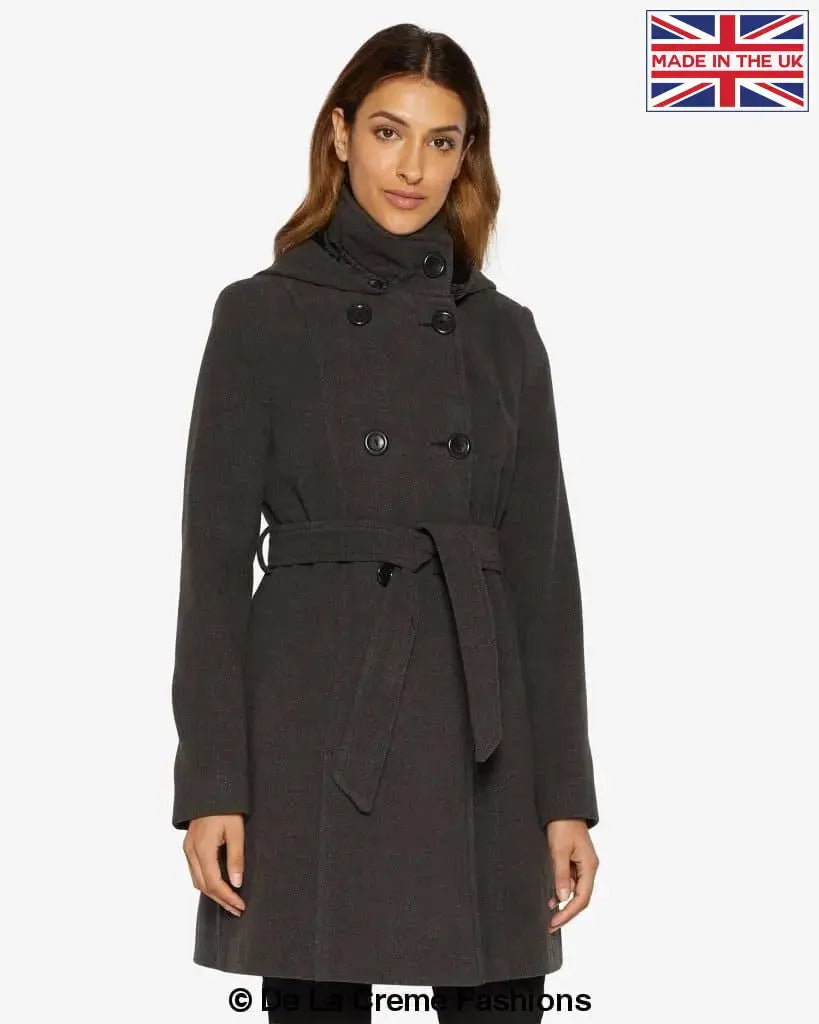 Stephanie Double Breasted Hooded Coat