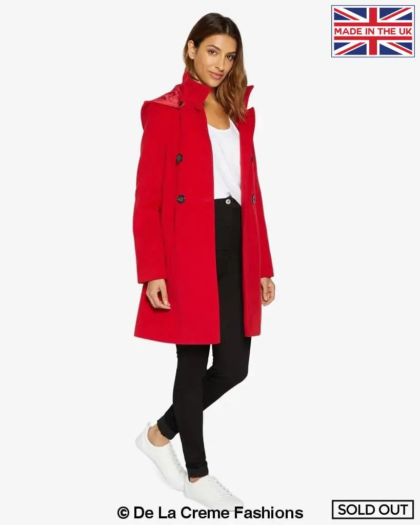 Stephanie Double Breasted Hooded Coat